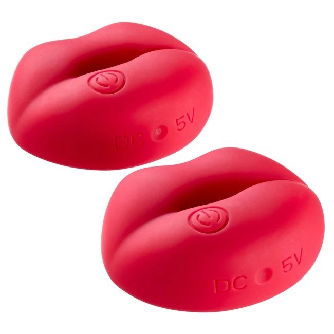 Cloud 9 Mini Lips Vibrating Nipple Clamp Pair Red - Vibration Modes