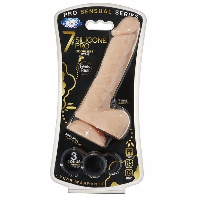 Cloud 9 Pro Sensual 7 Premium Silicone Dong W/ C Rings - Features & Additional Details