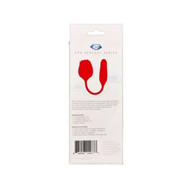 Cloud 9 Rose Plus W/thrusting Pleasure Stem Pro Sensual Collection - Experience Enhanced Sensation with the Cloud 9 Rose Plus Thrusting Pleasure Stem
