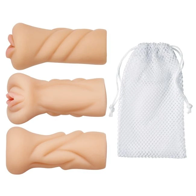 Cloud 9 Trio Stroker Pussy Ass Mouth Masturbator Kit - Internal Texture and Stimulation Features