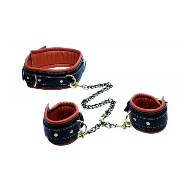 Coax Collar to Wrist Restraints Black Brown - Hardware & Fasteners