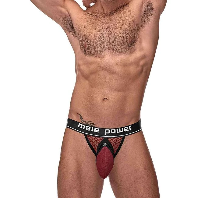 Cock Pit Cock Ring Jock Burgundy - by Male Power Lingerie