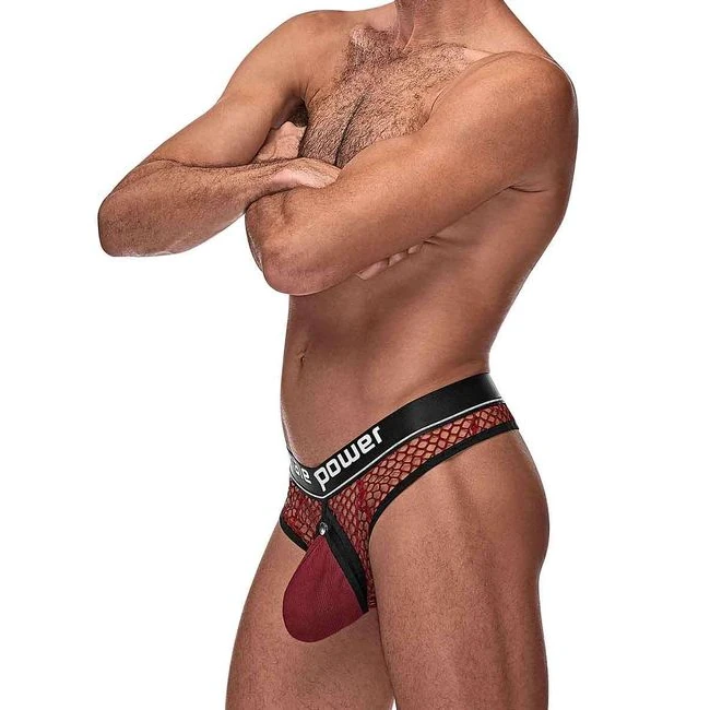 Cock Pit Cock Ring Thong Burgundy S/m - Hardware & Fasteners