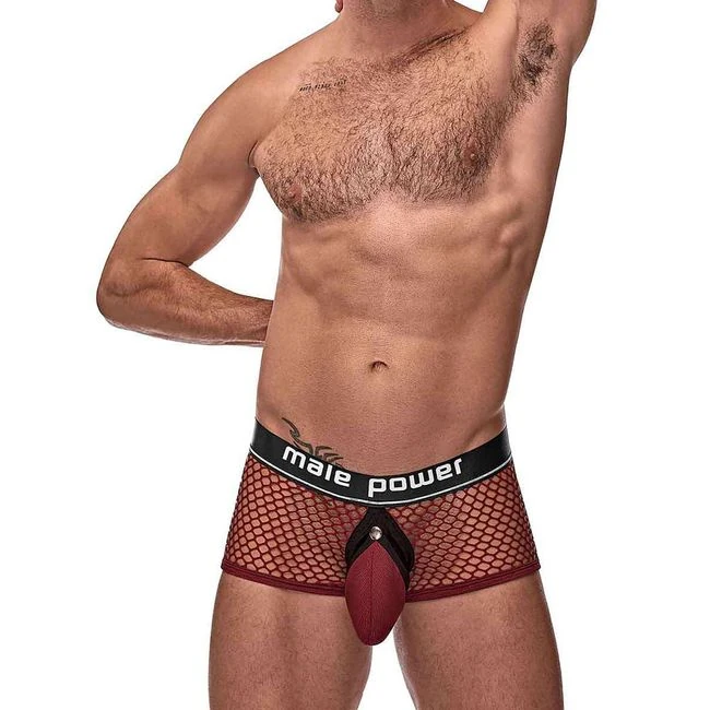 Cock Pit Net Cock Ring Short - Extra Large - Burgundy - Key Details