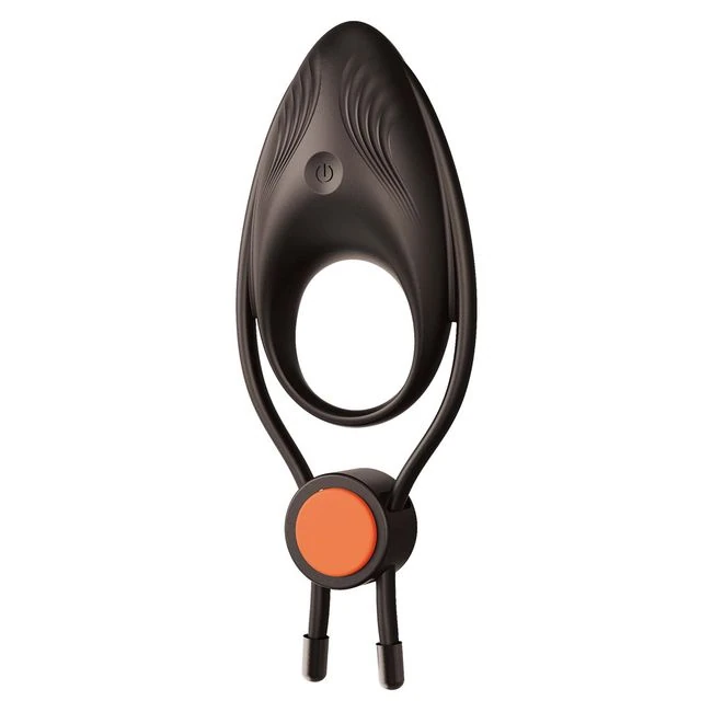 Cockpower Vibrating Ring W/ Adjustable Cock Tie Black - Fabric & Feel