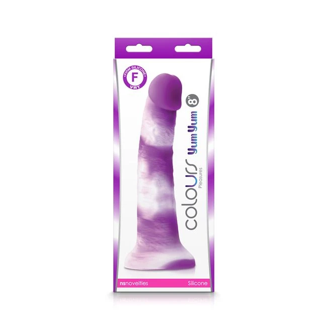 Colours Pleasures Yum Yum 8in Dildo Purple - Shape & Texture