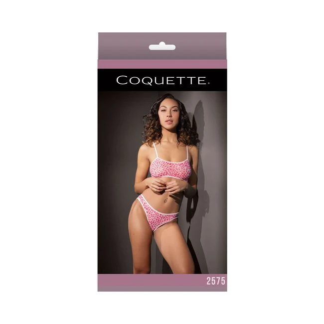Coquette Bra Set Pink/white - Fabric & Feel