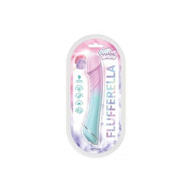Cotton Candy Flufferella Silicone Multi Speed Vibe - Curved Silicone Shaped for Close Contact