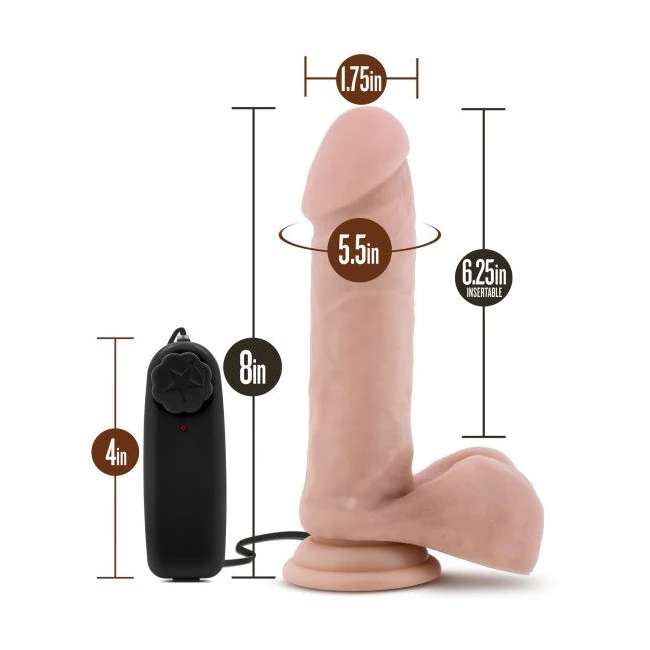 Coverboy Goalie Vibrating 8 Realistic Dildo Vanilla " - Specifications