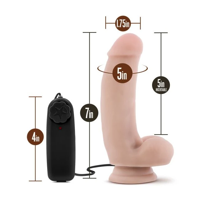 Coverboy the Quarterback Vibrating 7 Realistic Cock Vanilla" - Physical Features & Specifications