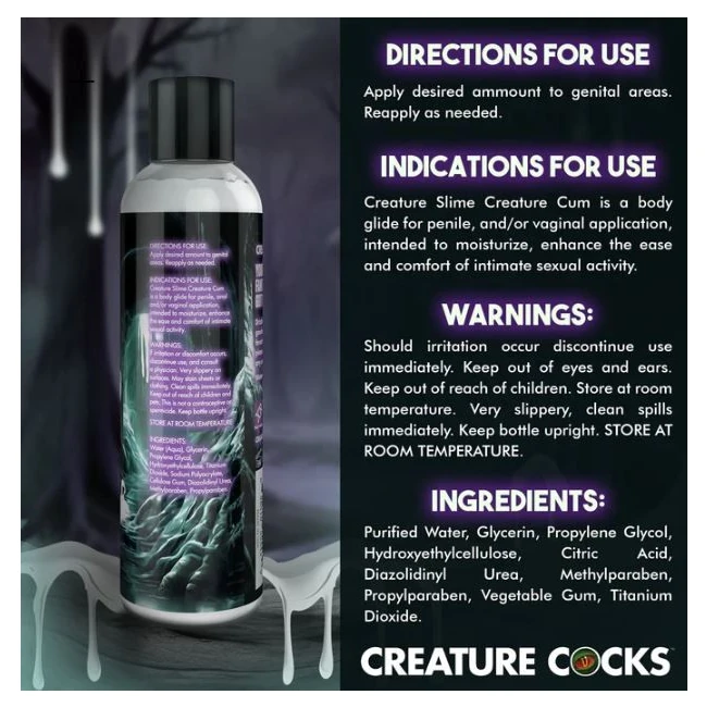 Creature Cocks Creature Slime Unscented Creature Cum Lube 8oz - Ingredients & Source