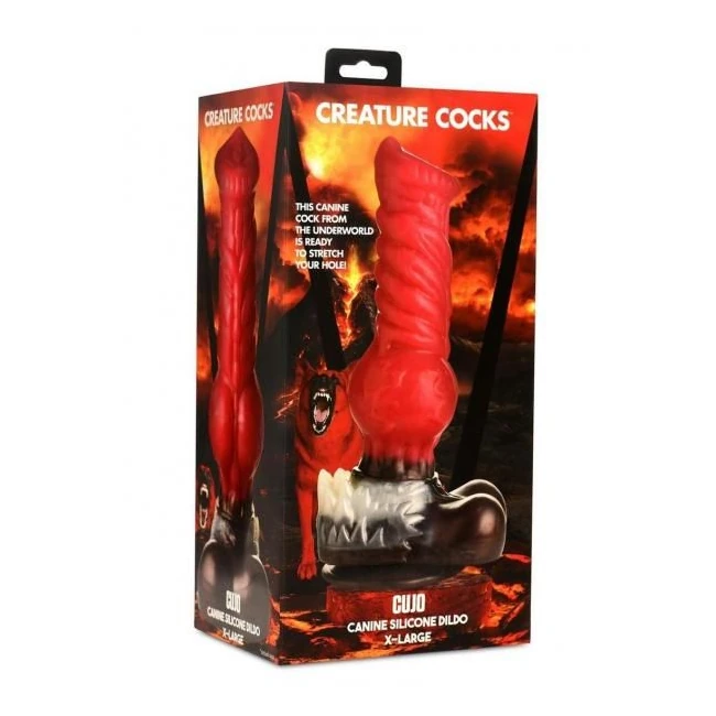 Creature Cocks Cujo Dildo Lg Red/blk - Material Feel & Quality