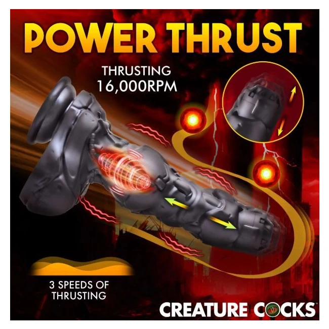 Creature Cocks Cyborg Cock Thrusting & Vibrating Dildo - Features & Functionality