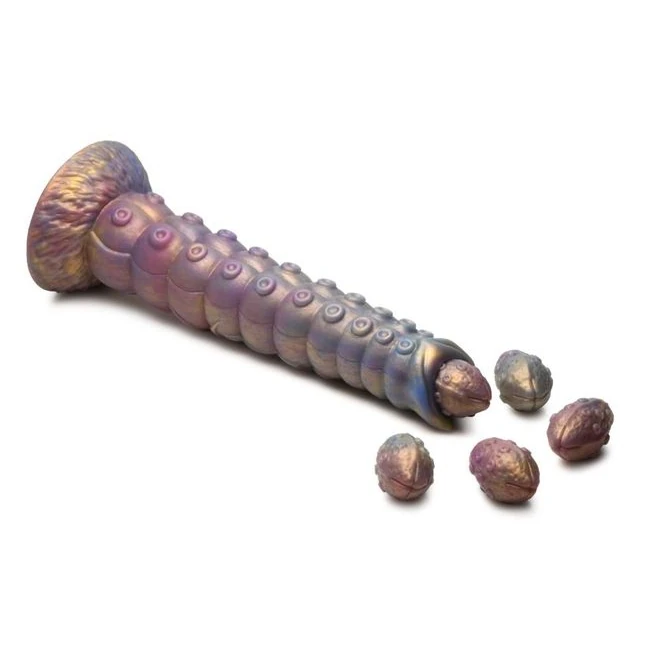 Creature Cocks Deep Invader Tentacle Ovipositor Silicone Dildo W/ Eggs - Size & Fit