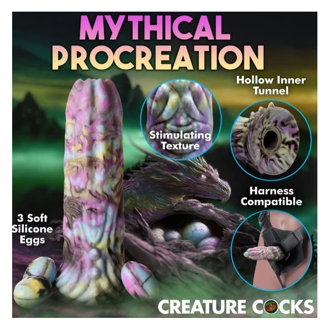 Creature Cocks Dragon Spawn Ovipositor Dildo W/ Eggs - Shape & Texture