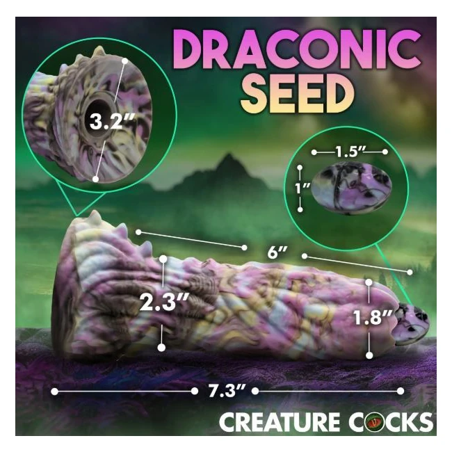 Creature Cocks Dragon Spawn Ovipositor Dildo W/ Eggs - Size & Fit