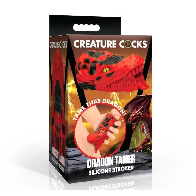 Creature Cocks Dragon Tamer Silicone Stroker - A Dragon-Headed Stroker With a Textured Grip
