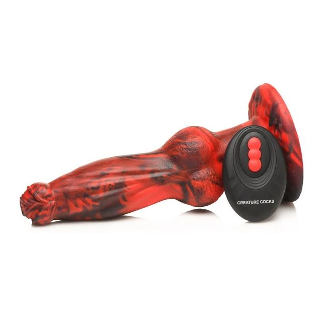 Creature Cocks Hell Wolf Thrusting & Vibrating Silicone Dildo W/ Remote - Vibration Modes & Thrusting
