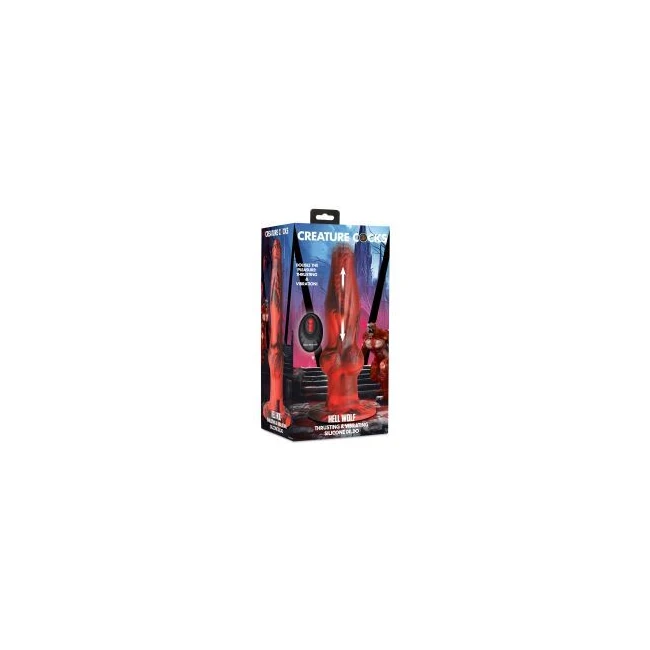 Creature Cocks Hell Wolf Thrusting & Vibrating Silicone Dildo W/ Remote - Power & Performance
