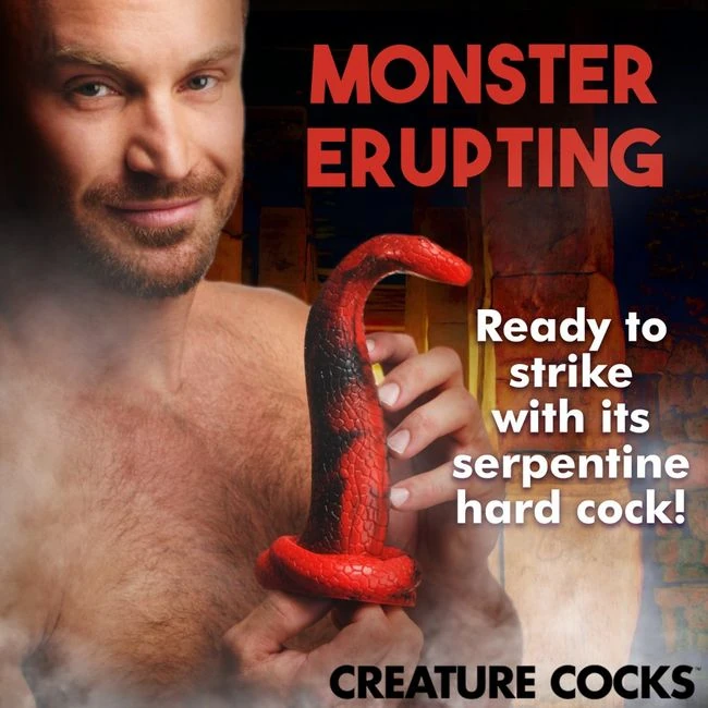 Creature Cocks King Cobra Red/blk - Shape & Texture