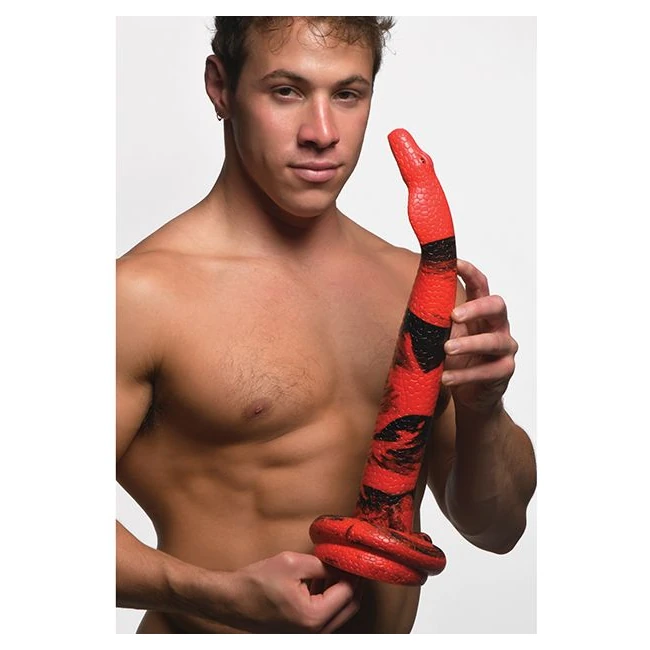 Creature Cocks King Cobra Xl 18 in Long Silicone Dong - Vibration Modes & Power