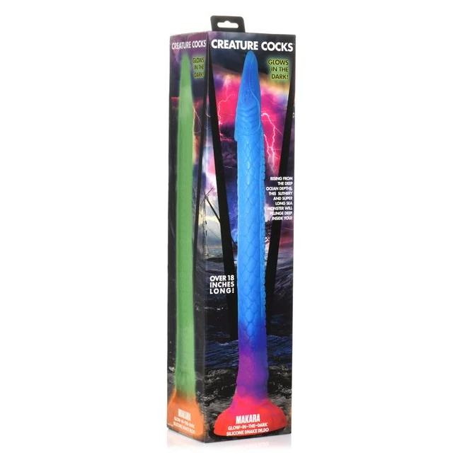 Creature Cocks Makara Glow in the Dark Silicone Snake Dildo - Size & Fit