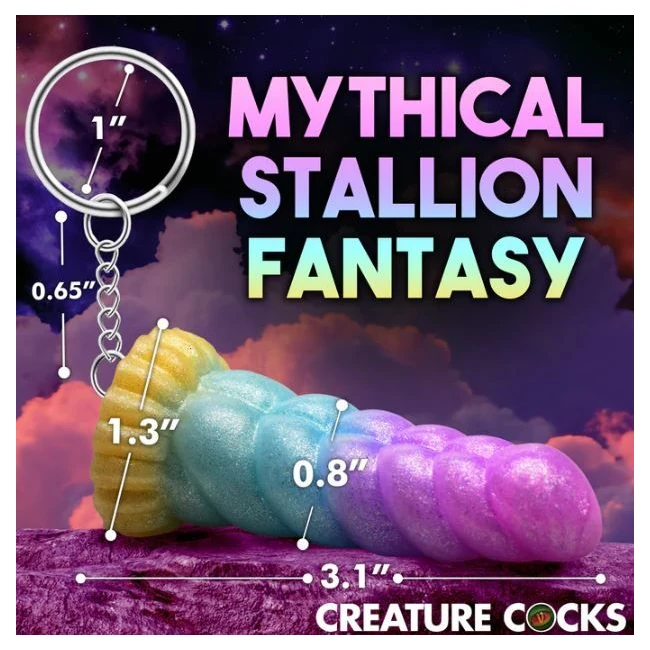 Creature Cocks Mystique Unicorn Silicone Keychain - Key Details