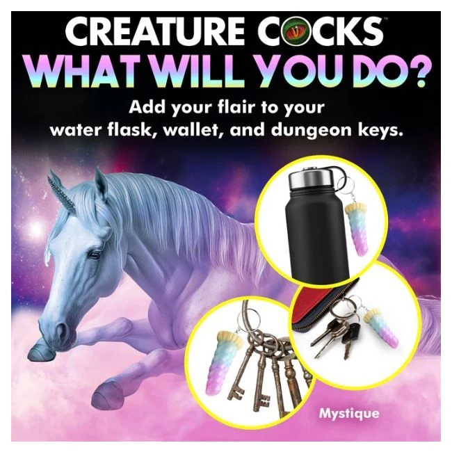 Creature Cocks Mystique Unicorn Silicone Keychain - Features