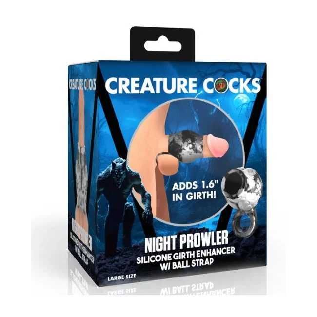 Creature Cocks Night Prowler Silicone Girth Enhancer with Ball Strap M - Overview