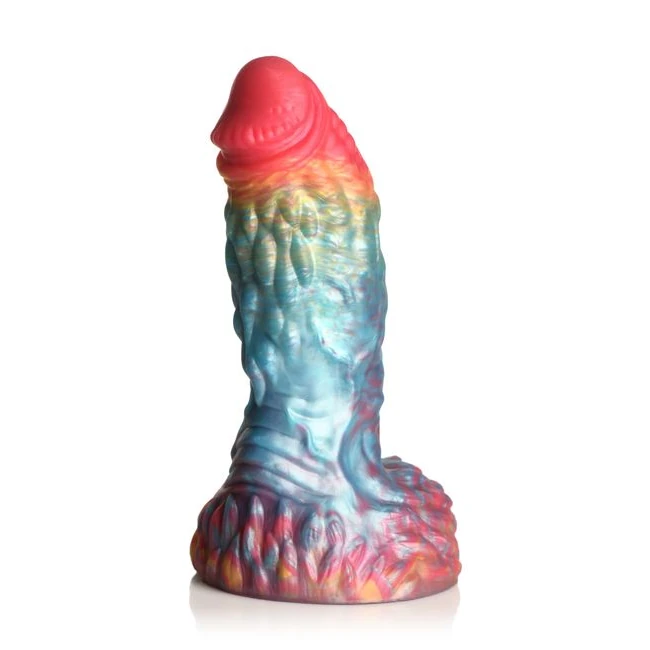 Creature Cocks Rainbow Phoenix Vibrating Silicone Dildo - Creature Cocks Rainbow Phoenix Vibrating Silicone Dildo