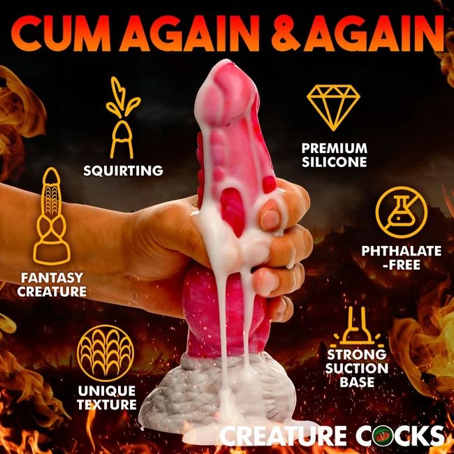Creature Cocks Resurrector Phoenix Squirting Silicone Dildo - Red/white - Material Feel & Safety