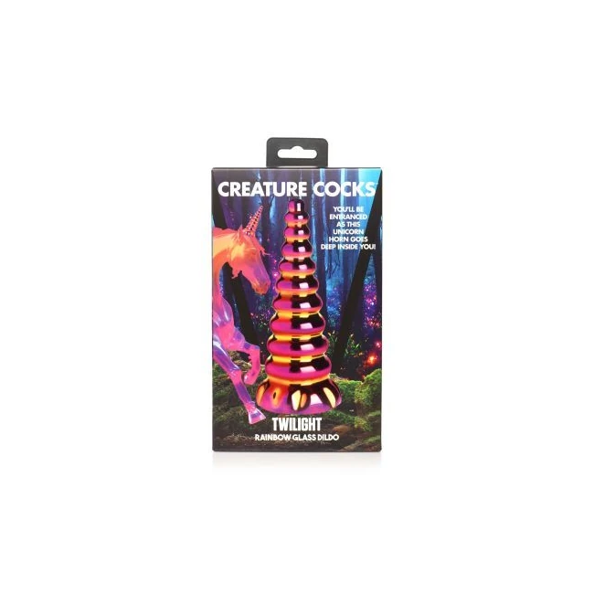 Creature Cocks Twilight Rainbow Glass Dildo - Shape & Texture