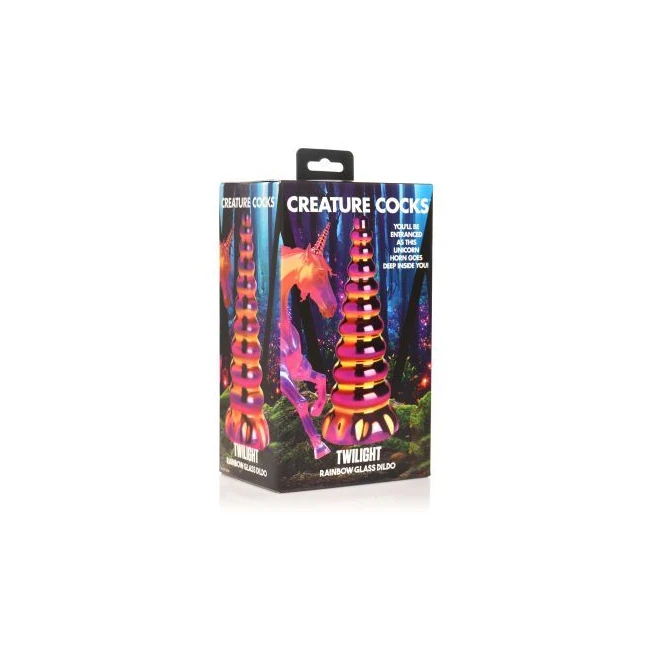 Creature Cocks Twilight Rainbow Glass Dildo - Material Feel & Safety