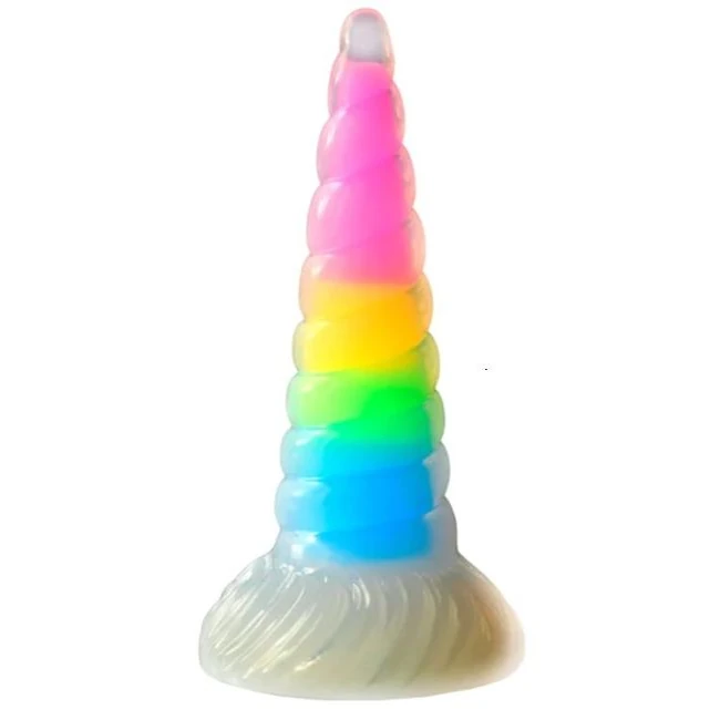 Creature Cocks Uni-glow Glow in the Dark Rainbow Dildo - Make Your Fantasies Come to Life