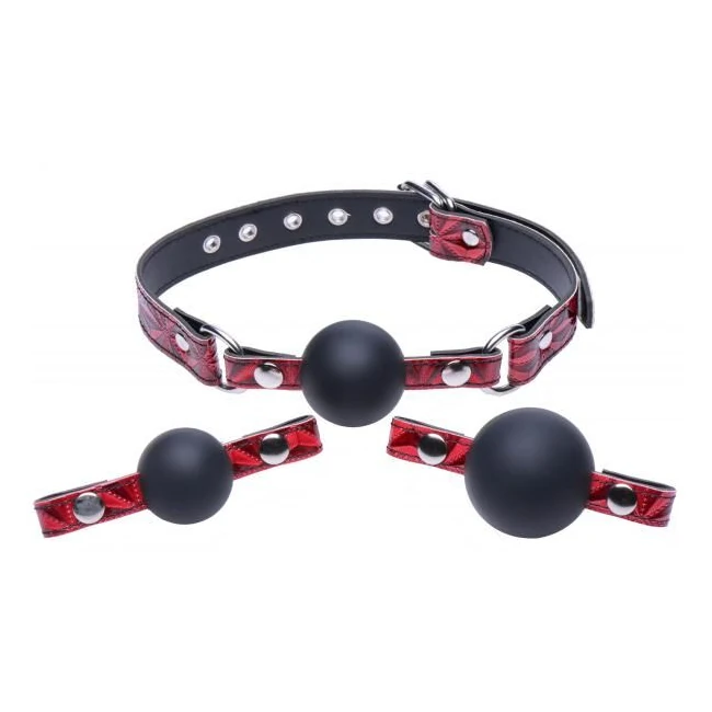 Crimson Tied Triad Interchangeable Silicone Ball Gag - Hardware & Fasteners