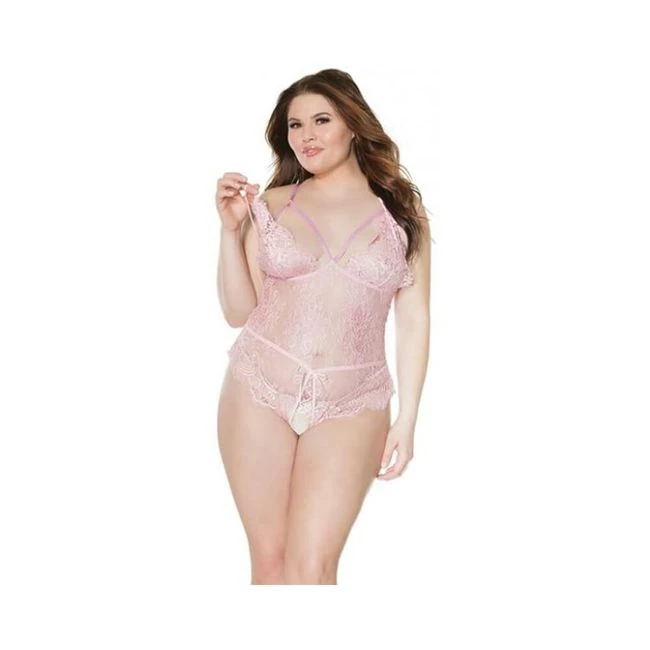 Crotchless Teddy Pink Os - Fit & Sizing