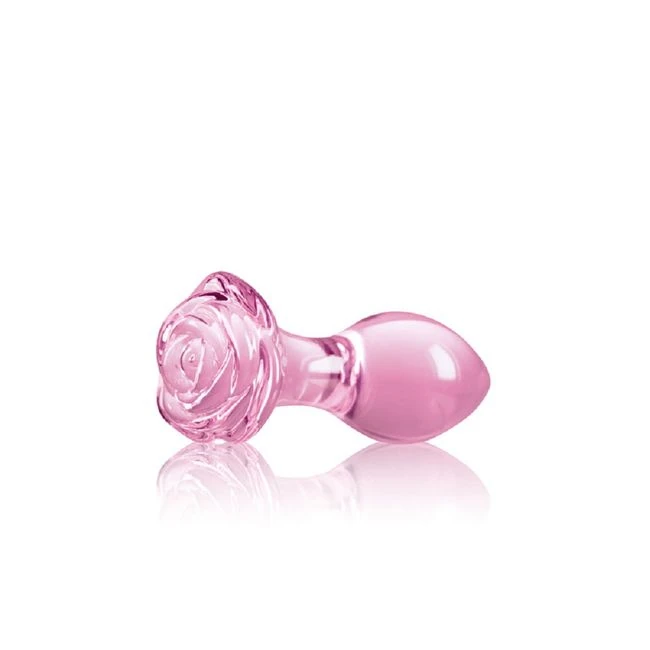 Crystal Rose Glass Anal Plug - Graduated Sizing