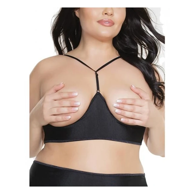 Cupless Underbust Bra Adjustable T-back Black Os/xl - Fabric & Feel