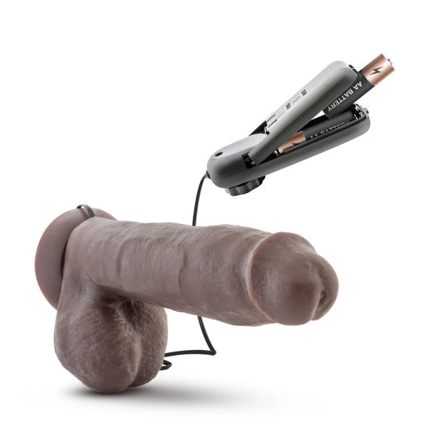 X5 Plus 8 Realistic Cock Chocolate Vibrating " - Power & Convenience