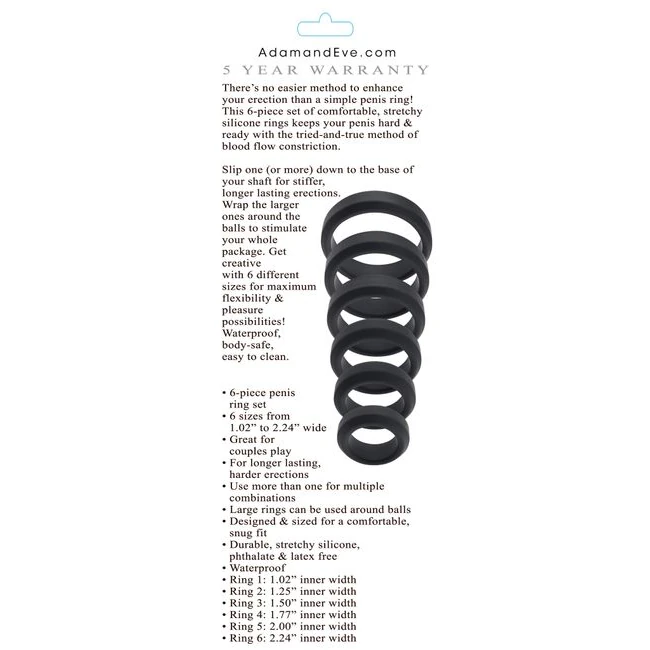 Adam & Eve 6pc C-ring Set - Overview
