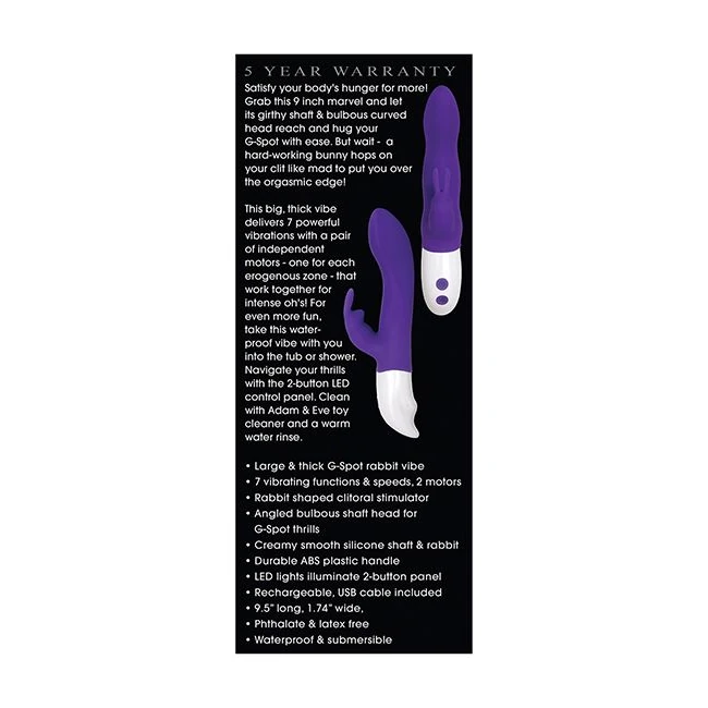 Adam & Eve Eve's Big Love Rabbit Rechargeable - How It Feels