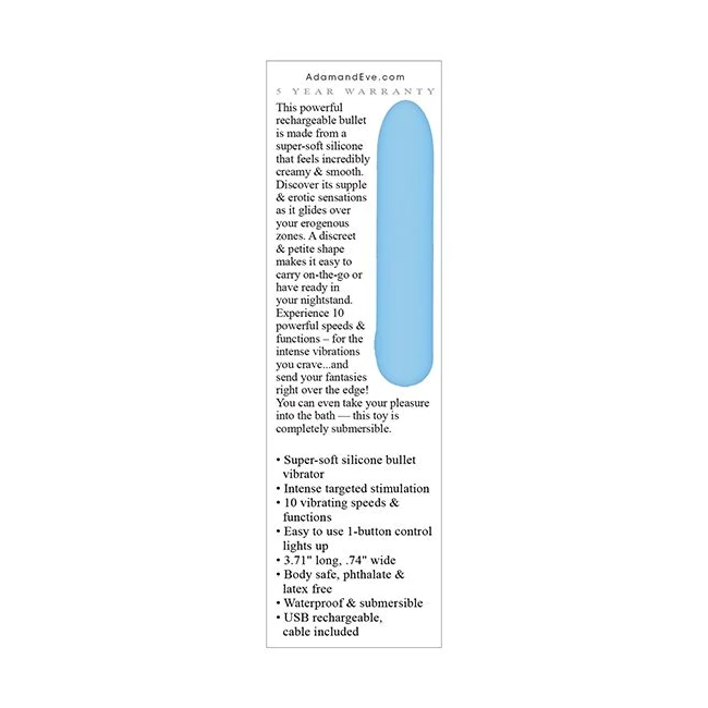 Adam & Eve Eve's Silky Sensations Rechargeable Bullet - Power & Performance