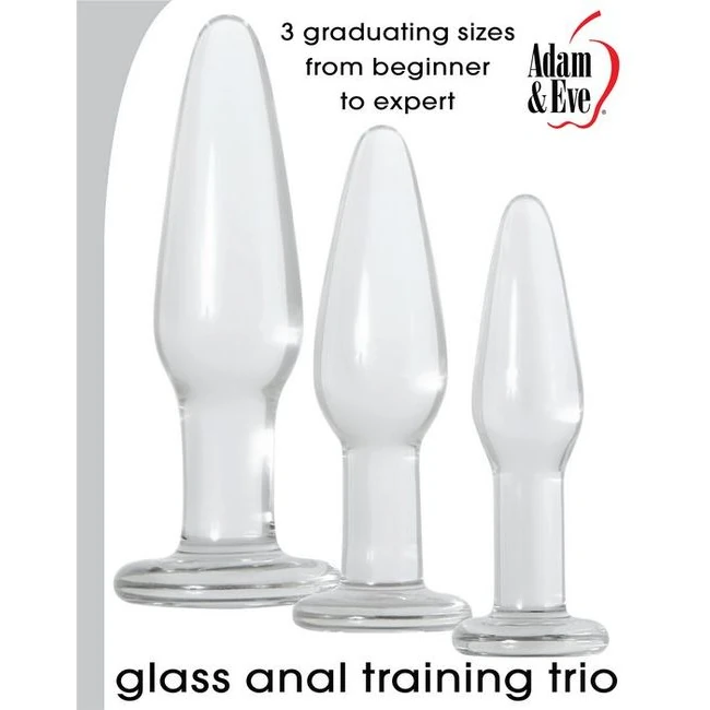 Adam & Eve Glass Anal Train Trio - Shape & Comfort