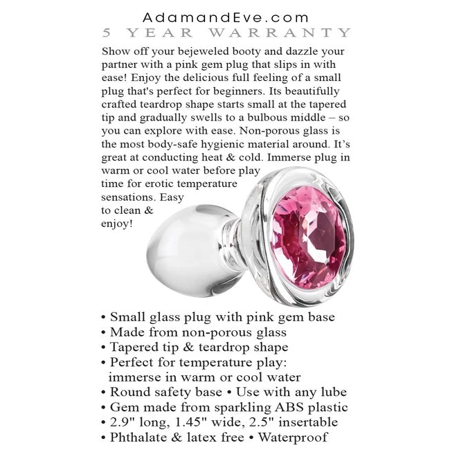 Adam & Eve Pink Gem Glass P Small - Design & Material