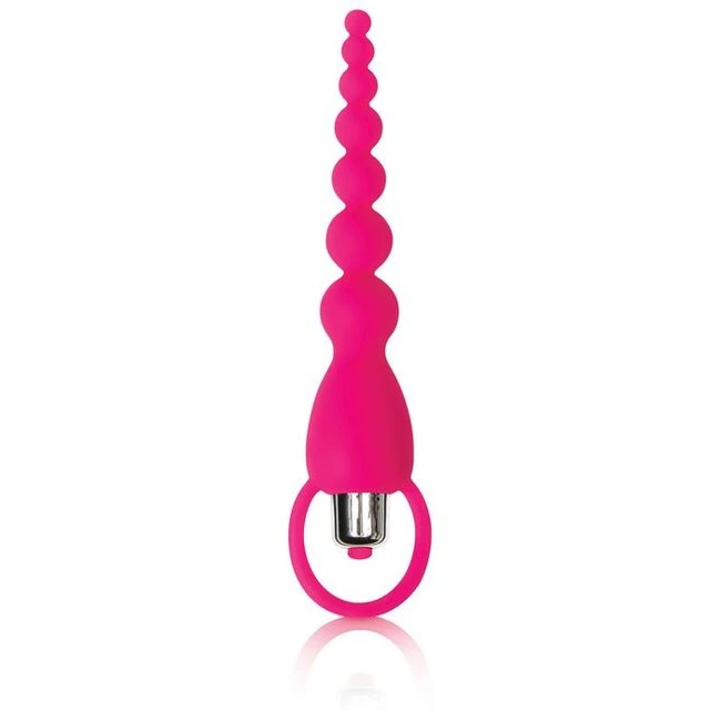 Adam & Eve Silicone Booty Bliss Vibrating Beads Pink - Experience Intense Anal Pleasure with the Adam & Eve Silicone Booty Bliss Vibrating Beads Pink