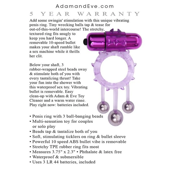 Adam & Eve Triple Ball Bang Vibrating Ring - How It Feels