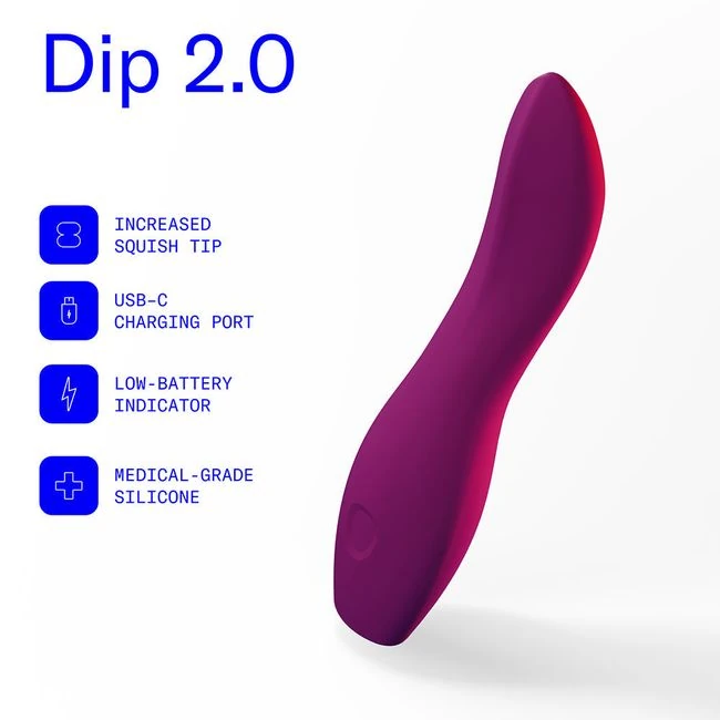 Dame Dip 2.0 Classic Vibrator Plum - Introducing the Dame Dip 2.0 Classic Vibrator in Plum
