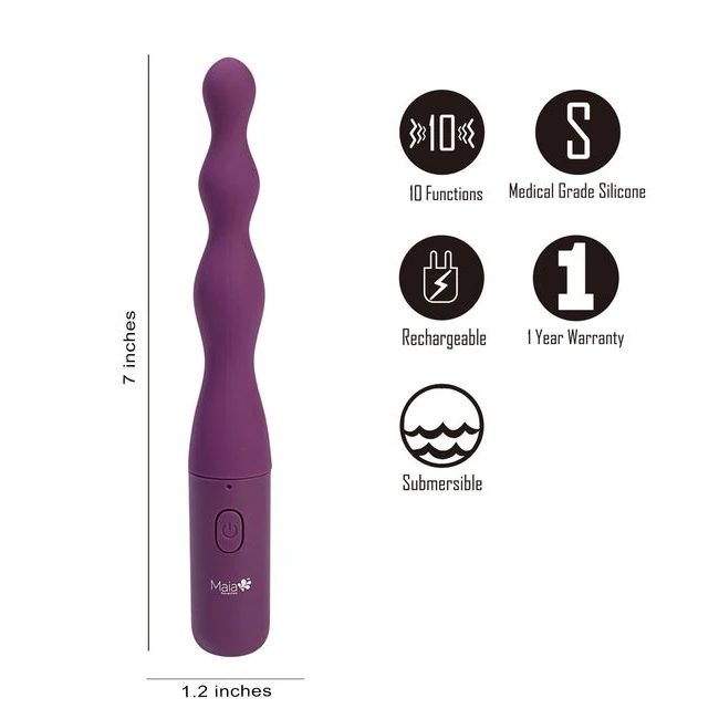 Dani 10 Function Silicone Bead Anal Vibe - Three Graduated Beads Across Ten Settings