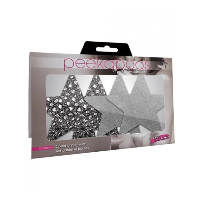 Dark Angel Stars Silver Pack of 2 Pairs - Fabric & Feel