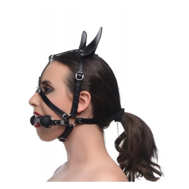 Dark Horse Pony Head Harness with Silicone Bit Black O/s - Hardware & Fasteners